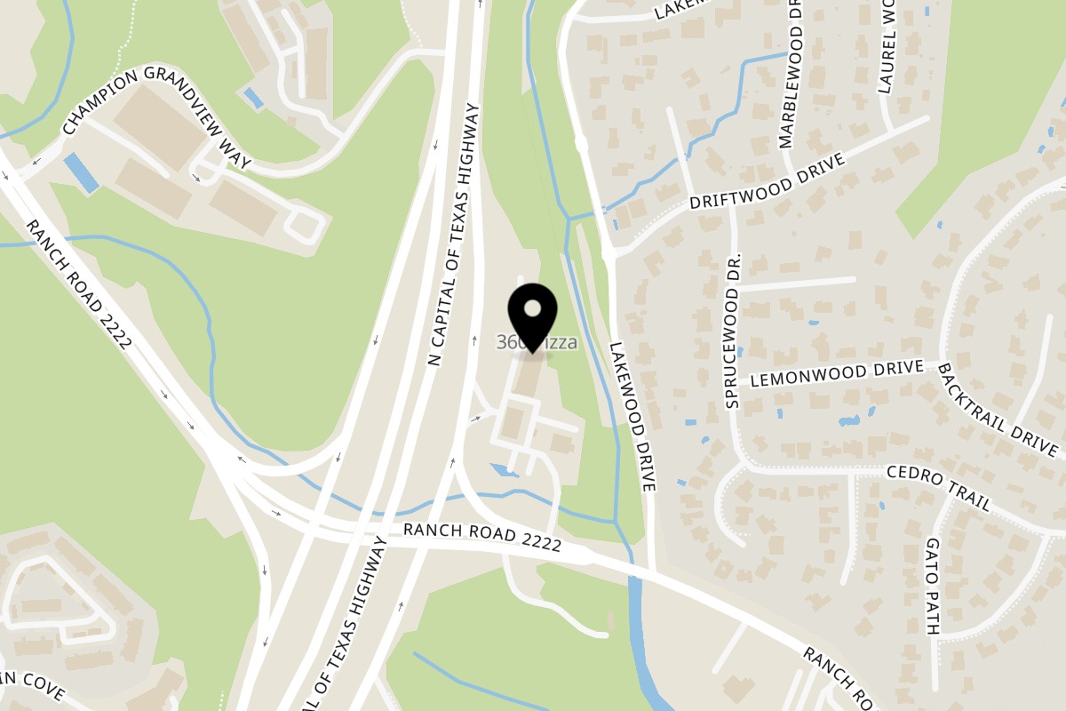 Map showing the location of Los Pinos Jalisco N Capital of Texas Hwy on 6203 N Capital of Texas Hwy #100 in Austin